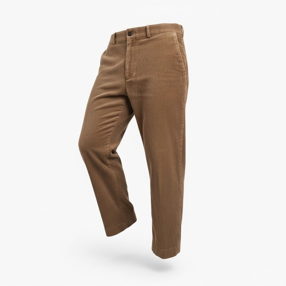 Lands End Corduroy Pants Mens 30 Tan Brown Tailored Fit Cotton Casual Preppy